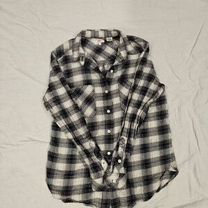 Black and White Plaid Levi's Button Down Shirt